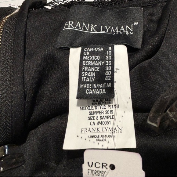 FRANK LYMAN Sz 8 Jumpsuit Off the Shoulder Jersey Knit Exposed Zipper Lace NEW - Picture 9 of 10
